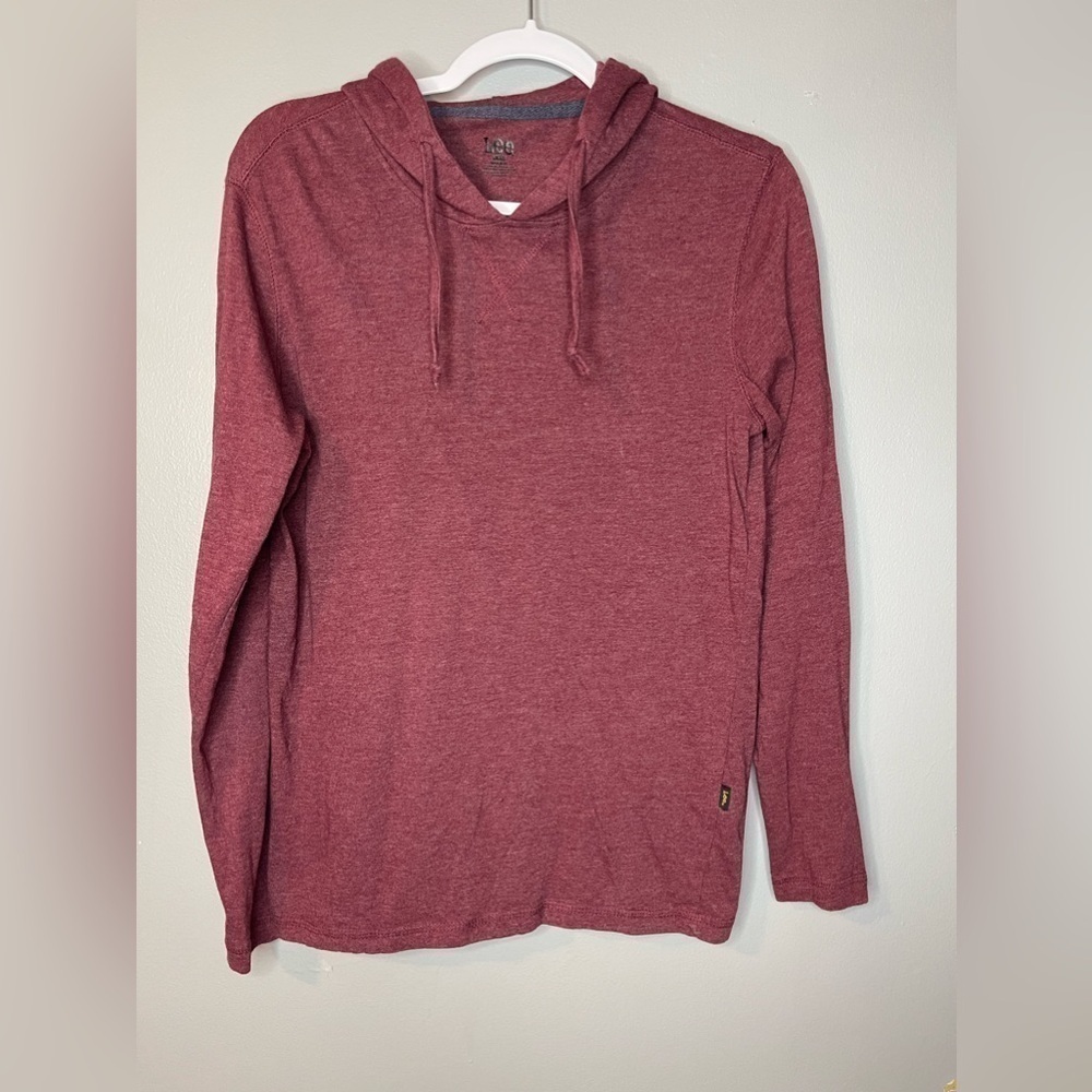 Lee Men’s Small Red Heather Pullover Hoodie Drawstring Athletic